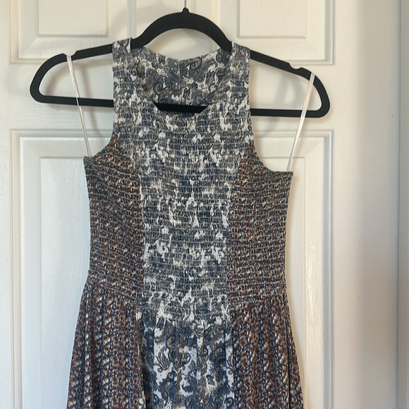 Japna Maxi Dress Smocked Sleeveless Paisley Multicolor Rayon Sleeveless Size S - Picture 2 of 5